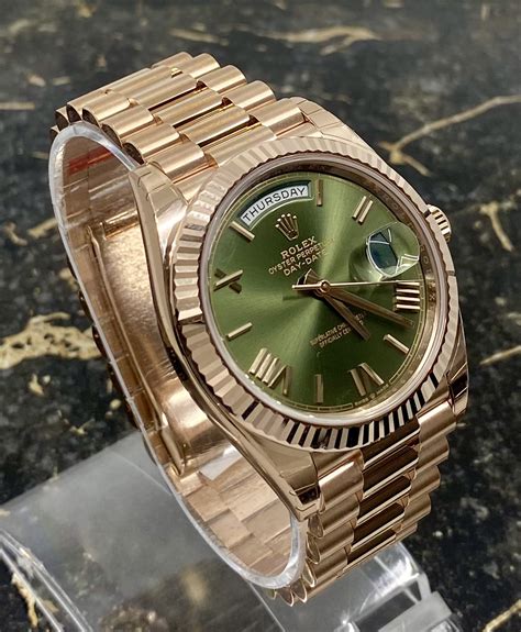 rolex day date 41 green dial|Rolex Day-Date 40 price.